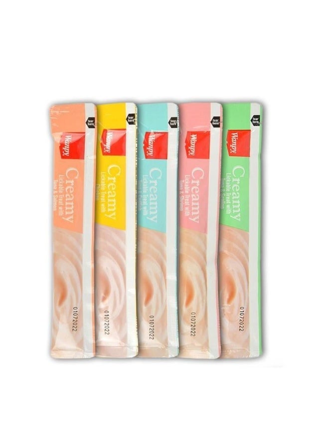 Wanpy Creamy Lickable Cat Treats Mega Pack– 8 Gourmet Assorted Flavors – 25 Sticks per Pack (Pack of 6)  – Healthy Digestion & Easy to Absorb - Image 3